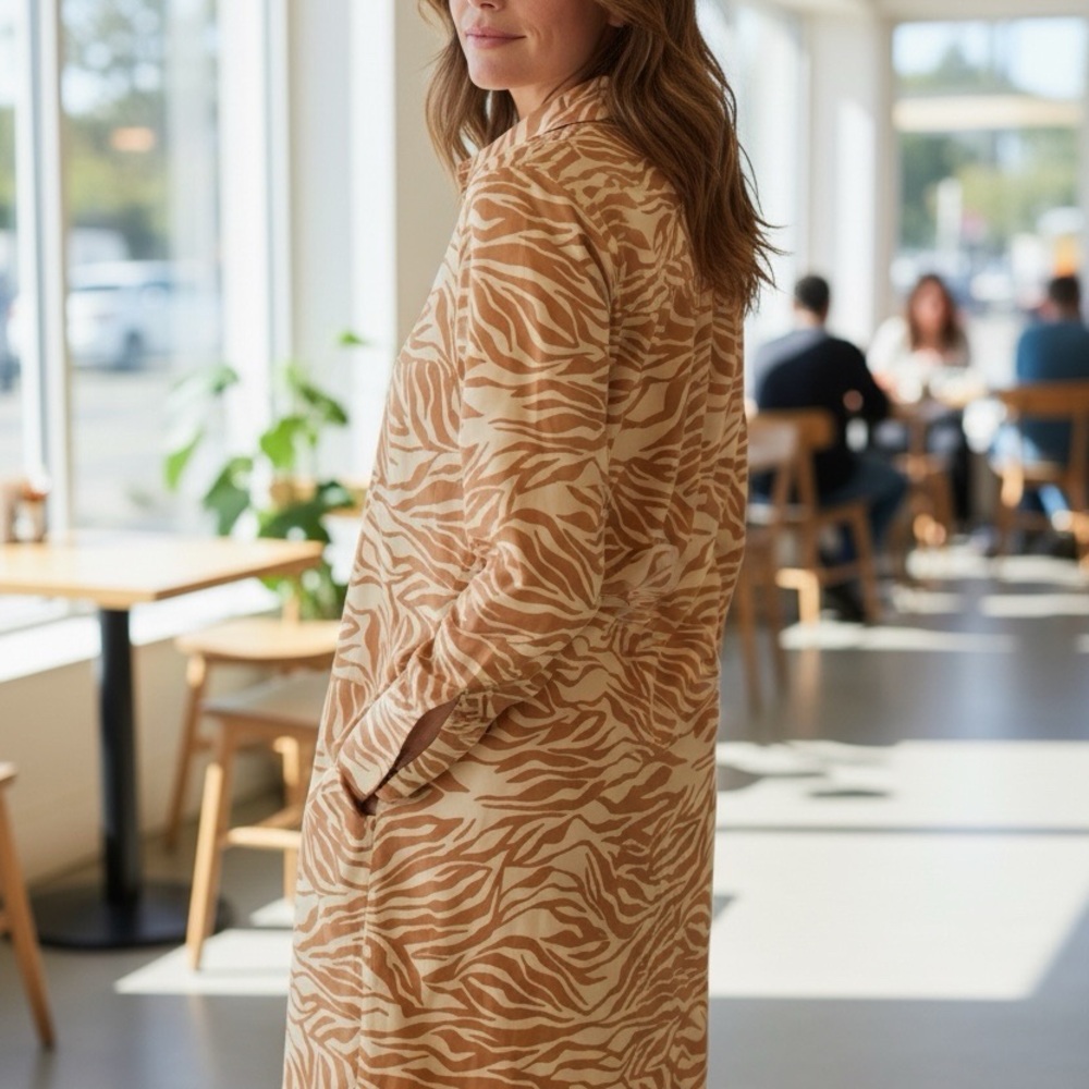 Velvet Heart Pink Zebra Print Long Sleeve Dress or Tunic - Picture 3 of 13